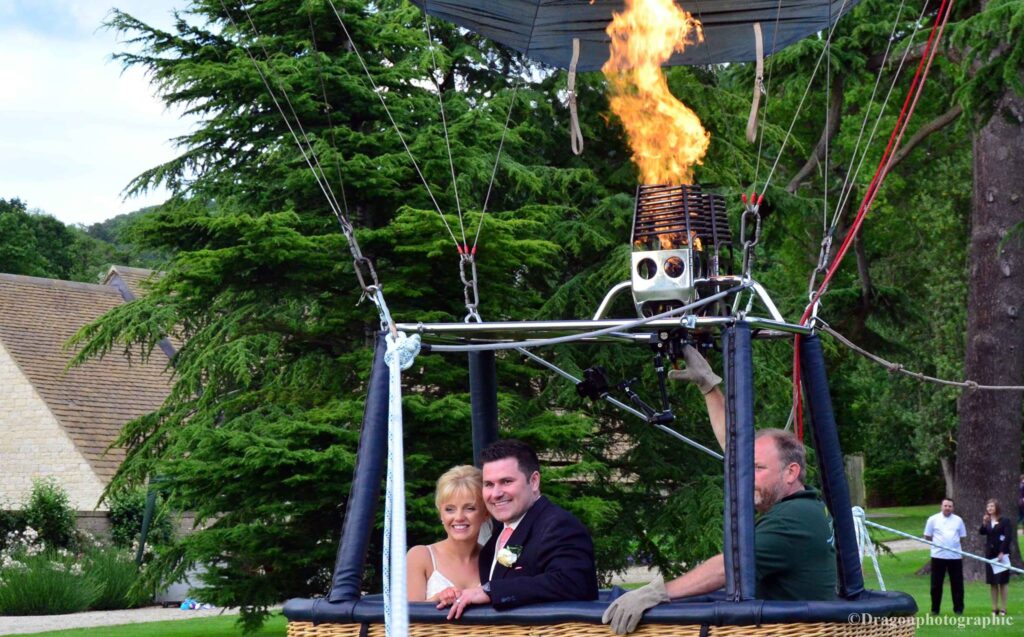 Hot Air Balloon Tethering At A Wedding