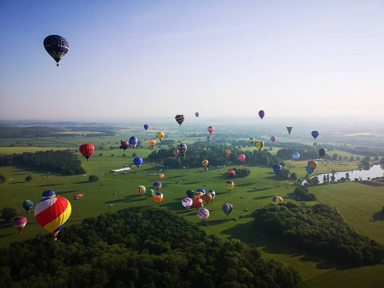 Aerial Shot of Hot Air Balloon Festival