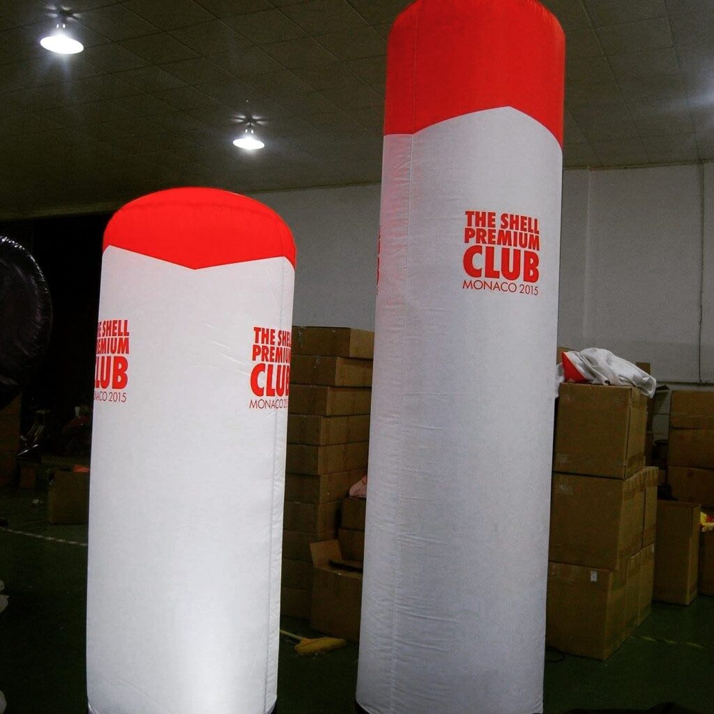 Inflatable Advertising Column with Branding on Display