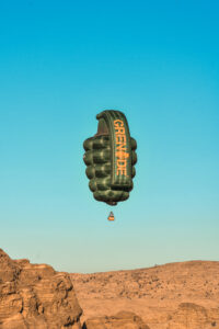 bespoke hot air balloon, special shape hot air balloon, hot air balloon advertising middle east