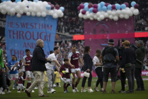 Inflatable Custom Bloon Banner Balloons for West Ham Football Club on Display