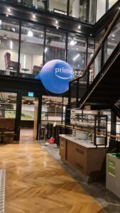 Inflatable Sphere Pantone Matched for Amazon Prime Helium Filled inside Head Office