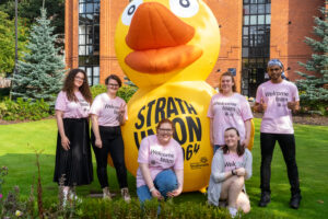 2m Inflatable Duck on Display at Strath Union Freshers Event