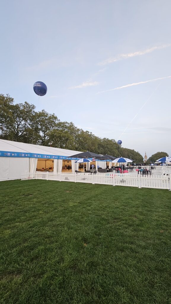 Branded Helium Sphere at Royal Parks Marathon at Hyde Park in London