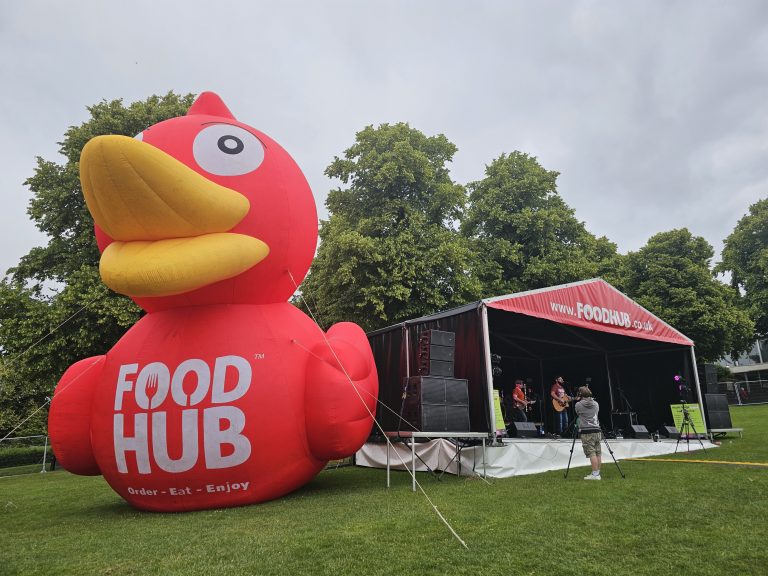 Advertising inflatable duck.