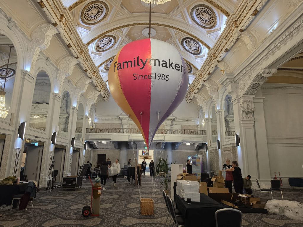 Helium Hot Air Balloon Replica. Hot Air Balloon Replica. Branded Hot Air Balloon Replica. Branded Inflatable. Event Inflatable. Hot Air Basket Hire. Display Basket.