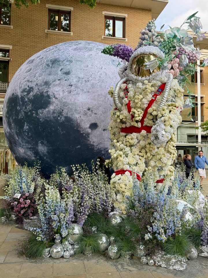 Inflatable Planet. Inflatable Moon. Moon Replica. Sealed Air Inflatable. Constant Air Inflatable. Display Inflatable. Exhibition Balloon. Exhibition Inflatable. Giant Moon. Large Inflatable Moon. Chelsea Flower Show.