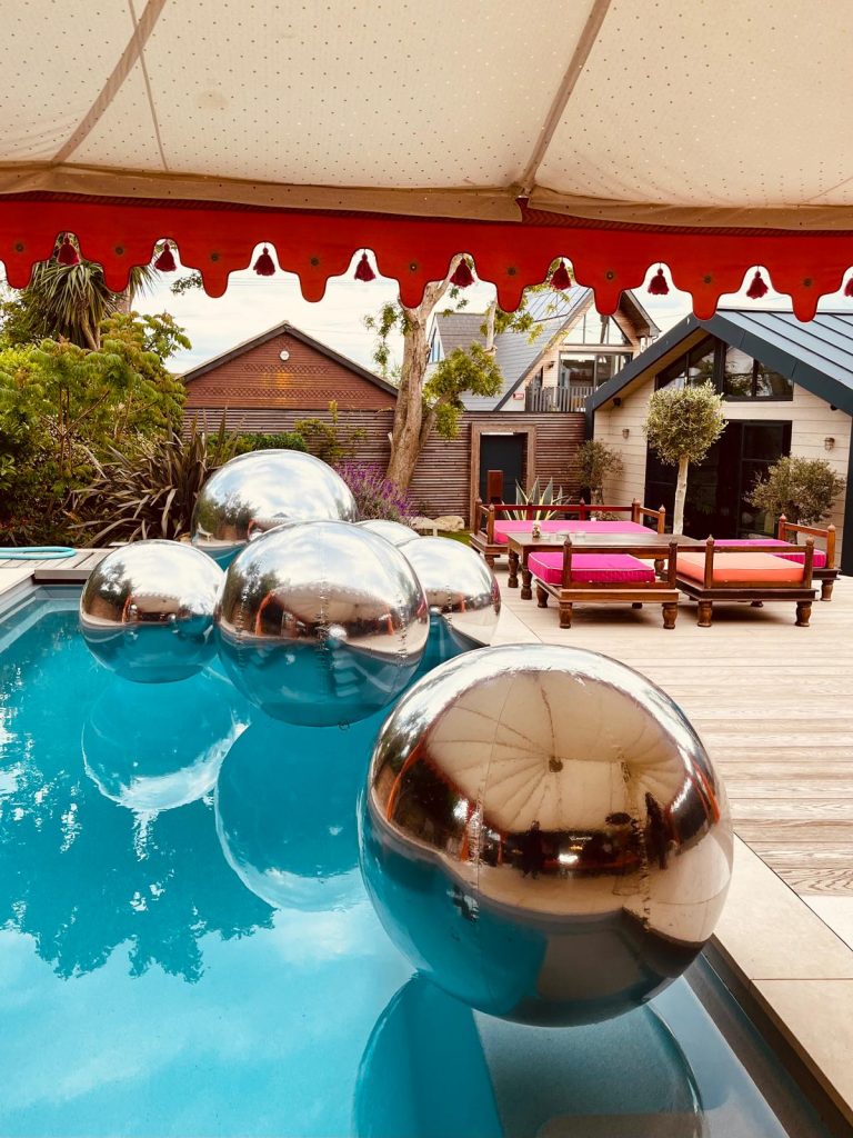 Inflatable Mirror Ball. Chrome Mirror Ball. Mirror Ball Arch. Inflatable Advertising, Inflatable Marketing. Inflatables for Events. Display Inflatable. Mirror Ball Installation.