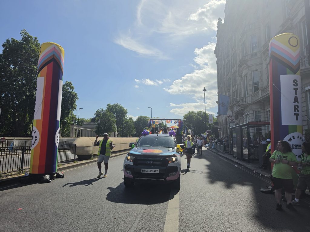 Inflatable Columns. Parade Inflatable. Parade Trailer. Branded Trailer. Branded Car. Pride in London.
